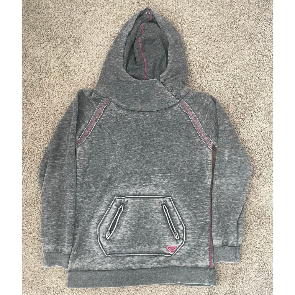 Y2K Roxy Gray and Pink Hoodie Sz XL - Picture 10 of 14